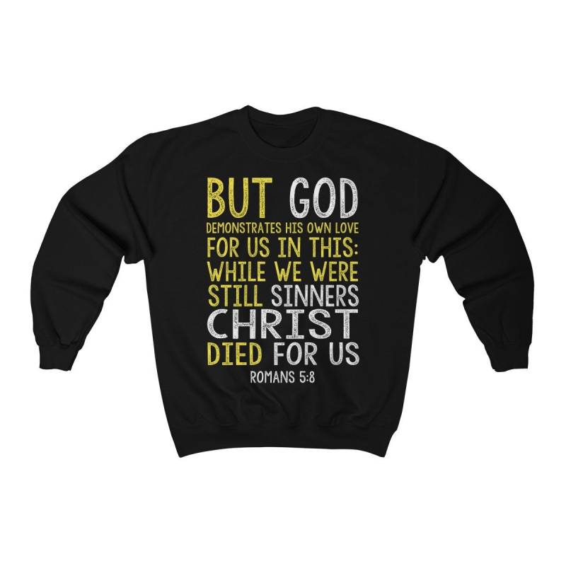 Christliche Geschenke - 10 Farben Unisex Rundhals-Sweatshirt Bibel Vers Römer 5 8 Bekleidung Religiöse Kleidung Inspirational Christliche Geschenke - 10 Farben Unisex Rundhals-Sweatshirt Bibel Vers Römer 5 8 Bekleidung Religiöse Kleidung Inspirational von TerryTiles2018