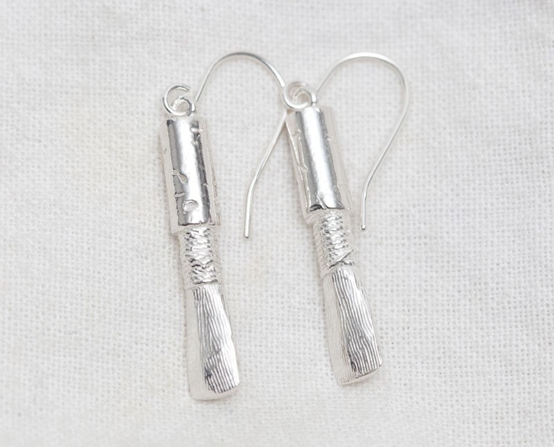 Oboenrohrblatt-Ohrringe, Sterlingsilber Oboenrohrblatt-Ohrringe, Sterlingsilber von TerrysJewelBox