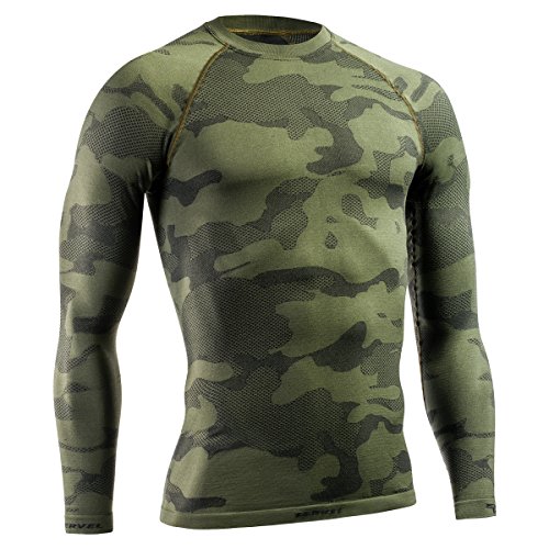 TERVEL TACTICAL LIGHT Herren Funktionsshirt langarm, Silberfasern, grün M von Tervel