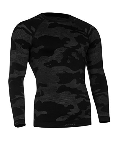 TERVEL TACTICAL LIGHT Herren Funktionsshirt langarm, Silberfasern, schwarz L von Tervel