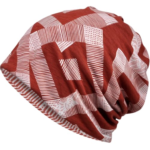 Mütze Damen Herren, Slouch Beanie Mütze Weich Laufende Beanie Mütze Baumwolle, Dünne Schlafmütze Turban Chemo Kopfbedeckung für Haarausfall, Leichte Atmungsaktiv Chemo Mütze Jersey Longbeanie Cap von Terynanle