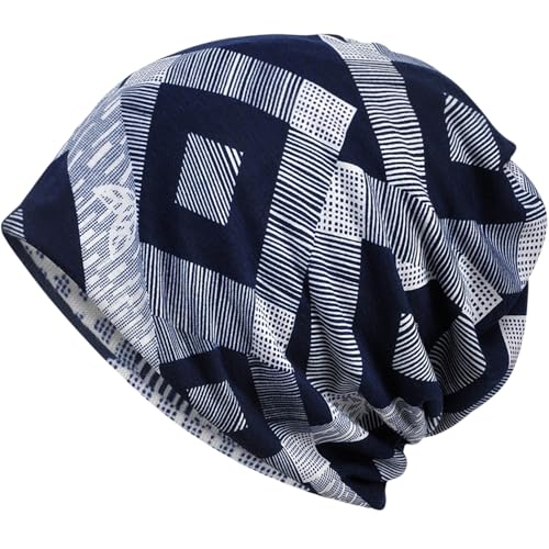 Mütze Damen Herren, Slouch Beanie Mütze Weich Laufende Beanie Mütze Baumwolle, Dünne Schlafmütze Turban Chemo Kopfbedeckung für Haarausfall, Leichte Atmungsaktiv Chemo Mütze Jersey Longbeanie Cap von Terynanle