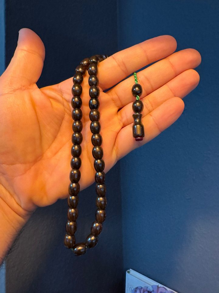 TesbihBid Kettenanhänger Osmanli yesil Tesbih (Bakalite Subha Ates, Amber Prayerbeads Rosary Faturan Die schönsten Geschenke zum Vatertag – für Männer / Väter, 33-tlg., Männer Geschenke babalar günü), Gebetskette Tesbih Misbaha Tasbeeh von TesbihBid