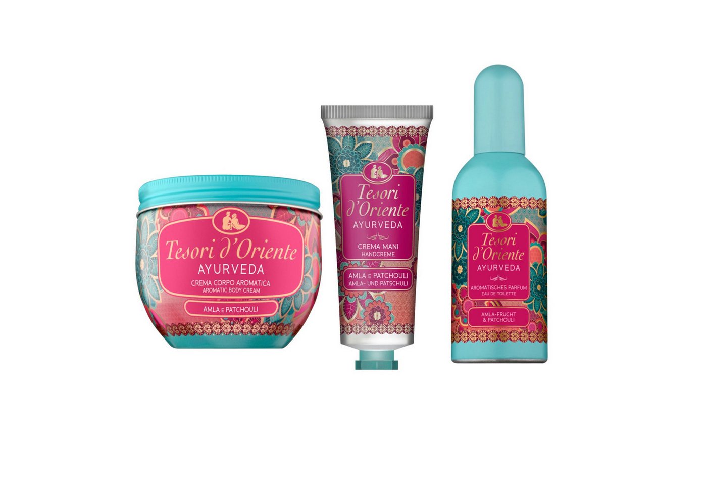 Tesori d´Oriente Pflege-Geschenkset Pflegeset Ayurveda: Handcreme, Bodycreme & EDT Wellness-Rituale Set von Tesori d´Oriente