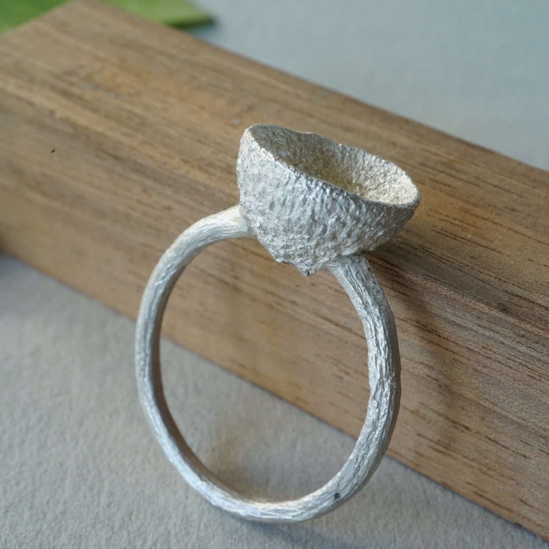 Eichel Ring, Ring Silber, Cupule Natur Geschenk Für Sie, Runde Ringe Frauen, Aussage von TessJewelsDesign