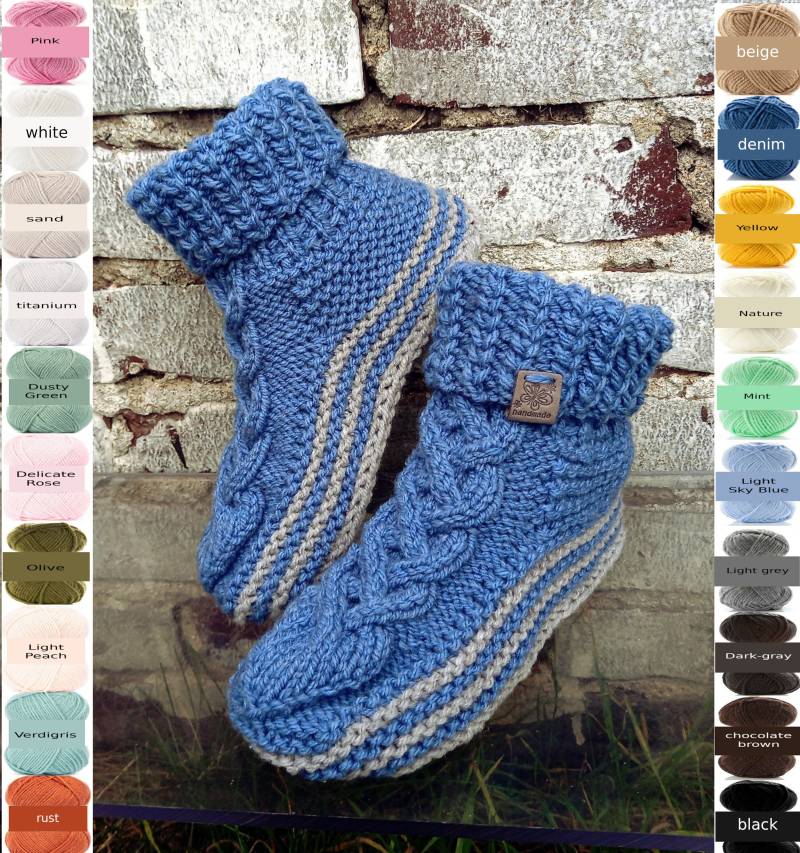 Women's Booties, Fireplace Cozy Socks, Warm Hand Knitting , Winter Socks, Wool Crochet Boot Slippers With Braids, 35-42 Women's Booties, Fireplace Cozy Socks, Warm Hand Knitting , Winter Socks, Wool Crochet Boot Slippers With Braids, 35-42 von TessTaschen