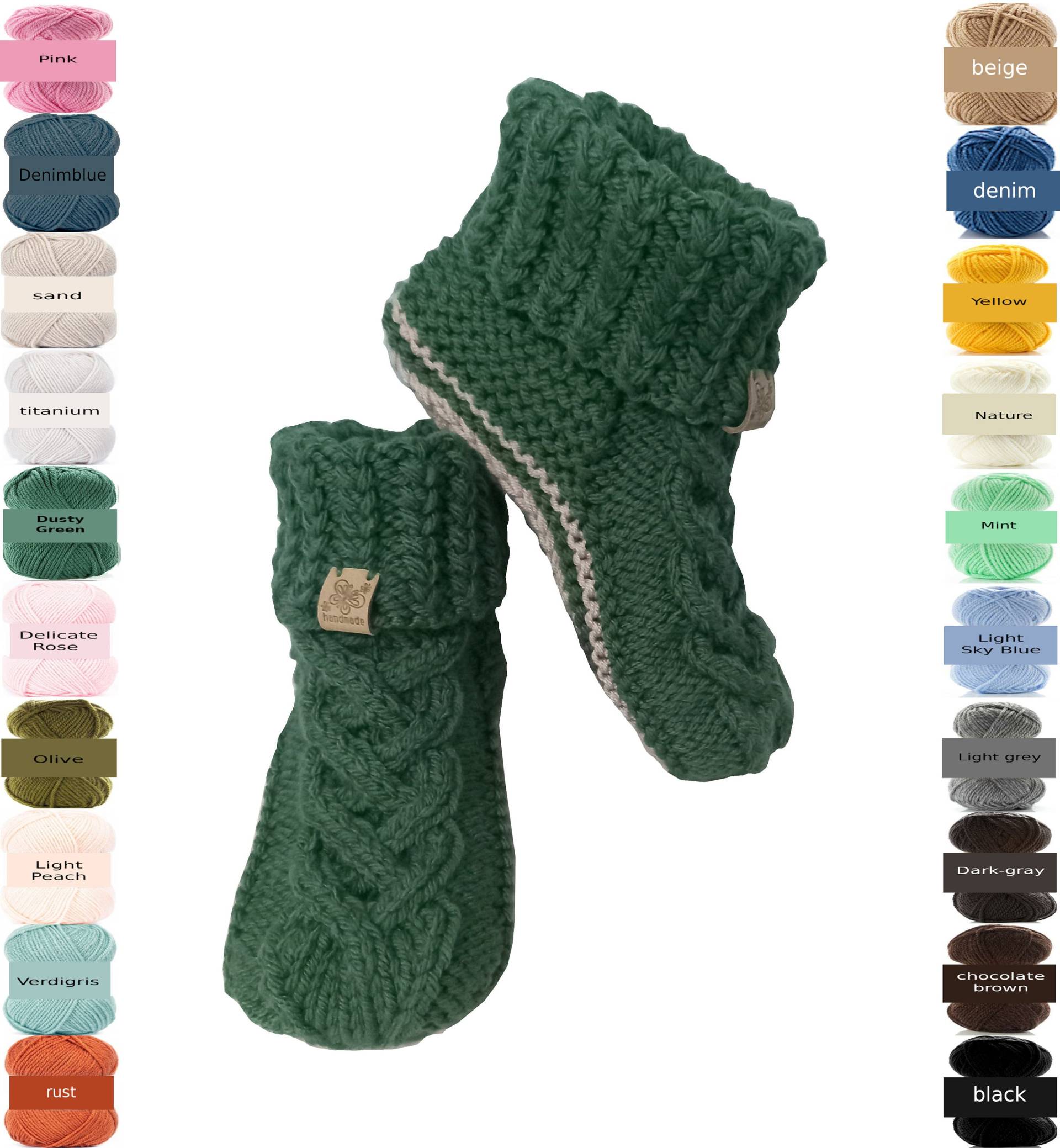 Women's Booties, Fireplace Cozy Socks, Warm Hand Knitting , Winter Socks, Wool Crochet Boot Slippers With Braids, 35-42 Women's Booties, Fireplace Cozy Socks, Warm Hand Knitting , Winter Socks, Wool Crochet Boot Slippers With Braids, 35-42 von TessTaschen