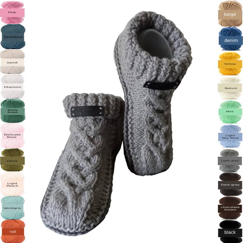Women's Booties, Fireplace Cozy Socks, Warm Hand Knitting , Winter Socks, Wool Crochet Boot Slippers With Braids, 35-42 Women's Booties, Fireplace Cozy Socks, Warm Hand Knitting , Winter Socks, Wool Crochet Boot Slippers With Braids, 35-42 von TessTaschen