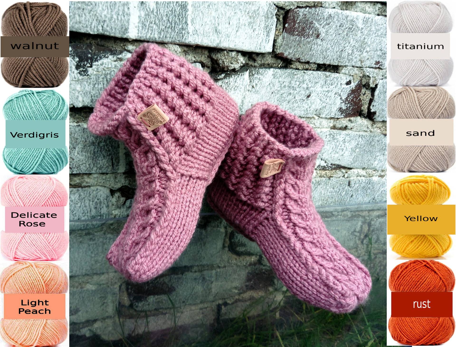 Women's Chunky Wool Booties, Fireplace Cozy Socks, Warm Hand Knitting Socks , Winter Socks, Wool Crochet Boot Slippers With Braids, 35-42 Women's Chunky Wool Booties, Fireplace Cozy Socks, Warm Hand Knitting Socks , Winter Socks, Wool Crochet Boot Slippers With Braids, 35-42 von TessTaschen