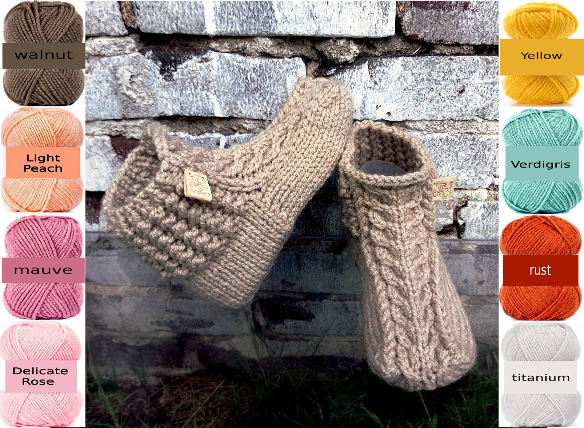 Women's Chunky Wool Booties, Fireplace Cozy Socks, Warm Hand Knitting Socks , Winter Socks, Wool Crochet Boot Slippers With Braids, 35-42 Women's Chunky Wool Booties, Fireplace Cozy Socks, Warm Hand Knitting Socks , Winter Socks, Wool Crochet Boot Slippers With Braids, 35-42 von TessTaschen