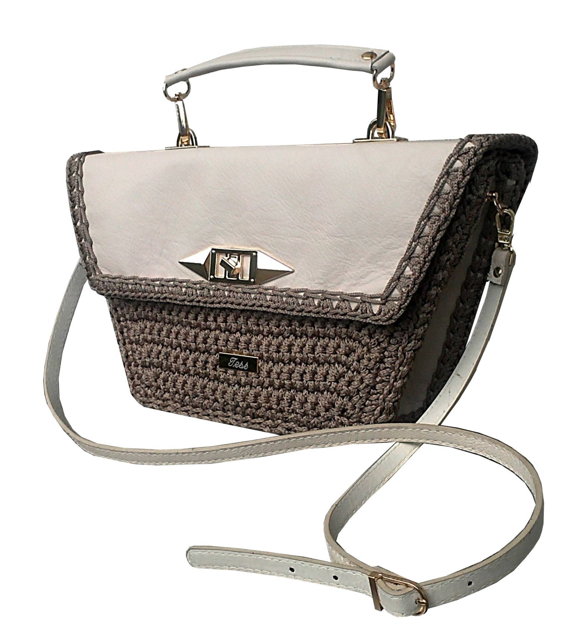 Women's Classic Leather Handbag.beige-Brown Trapezoidal Bag. Genuine Leather. Exclusive Soulder Bag With Unusual Design.100% Handmade Women's Classic Leather Handbag.beige-Brown Trapezoidal Bag. Genuine Leather. Exclusive Soulder Bag With Unusual Design.100% Handmade von TessTaschen
