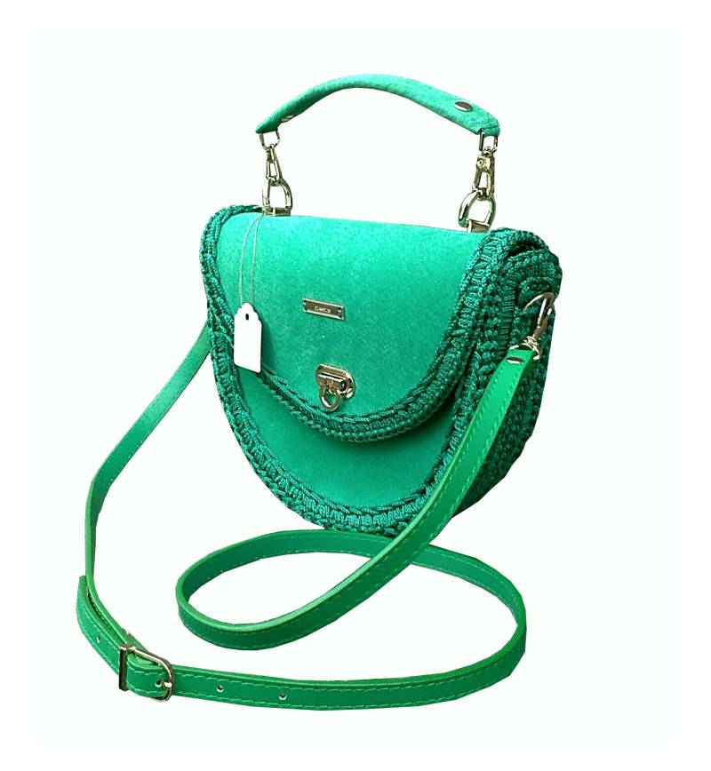 Women's Round Small Genuine Leather Shoulder Bag. Green Crossbody Bag.knitted Exclusive Emerald Green Handbag For Cell Phone & Key Women's Round Small Genuine Leather Shoulder Bag. Green Crossbody Bag.knitted Exclusive Emerald Green Handbag For Cell Phone & Key von TessTaschen