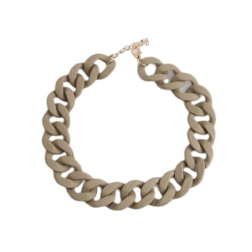Große modische Persönlichkeit, vielseitige Straßenfotografie, Acryl-Gummi, mattiertes Gefühl, Fingerring, Schnalle, Kette, Halskette, gleicher Stil für Männer und Frauen, verstellbar, Khaki, E Große modische Persönlichkeit, vielseitige Straßenfotografie, Acryl-Gummi, mattiertes Gefühl, Fingerring, Schnalle, Kette, Halskette, gleicher Stil für Männer und Frauen, verstellbar, Khaki, E von Tesselite