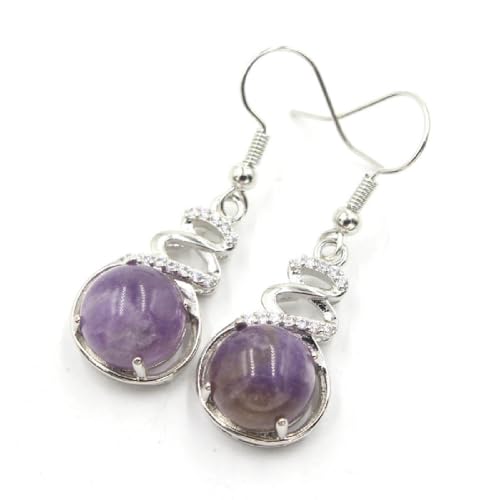 Steinohrringe-Hulu digitale Perlen-Kristallohrringe und Ohrringe, modische einfache geometrische Ohrringe für Frauen und Mädchen, Schmuck, Amethyst, Einheitsgröße von Tesselite