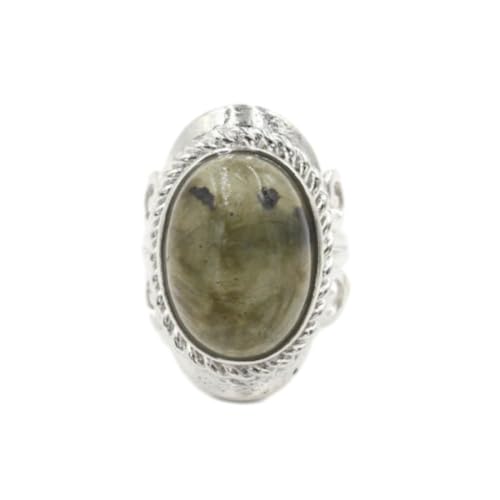 Steinring – Naturstein, Kristallstein, ovaler Ring für Herren und Damen, personalisierter handgefertigter Schmuck, Hochzeit, Verlobungsring, tägliches Tragen – 1 Stück, Glitzerstein, Einheitsgr von Tesselite