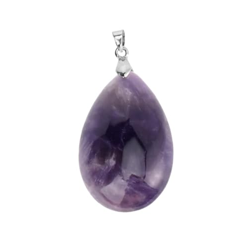 Tesselite Stein-Halskette – Naturstein-Halskette, Wassertropfen-Anhänger, Tigerauge, Amethyst-Anhänger, Halsketten, Geschenke für Mädchen und Männer, tägliches Tragen, Amethyst, Einheitsgröße von Tesselite