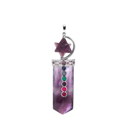 Tesselite Stein-Halskette – Schwert-Naturstein-Anhänger-Halskette für Männer, 7 Chakren, Merkaba-Kristall-Charm-Anhänger, Schmuck, Alltagsschmuck, Amethyst, Einheitsgröße von Tesselite