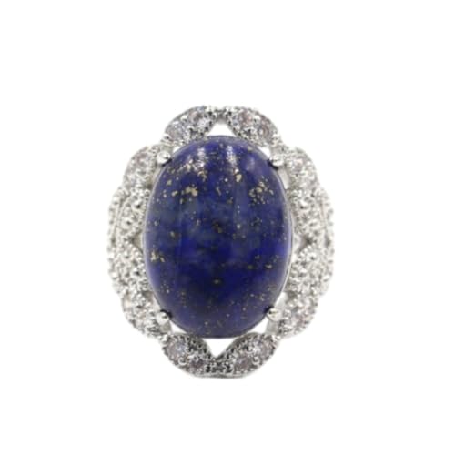 Tesselite Steinring – Naturstein-Blattring, roter Aventurin-Topas-Kristallring, Herren- und Damenmode, Handaccessoires, Hochzeit, Verlobung, Party, Ring, Lapislazuli, Einheitsgröße von Tesselite