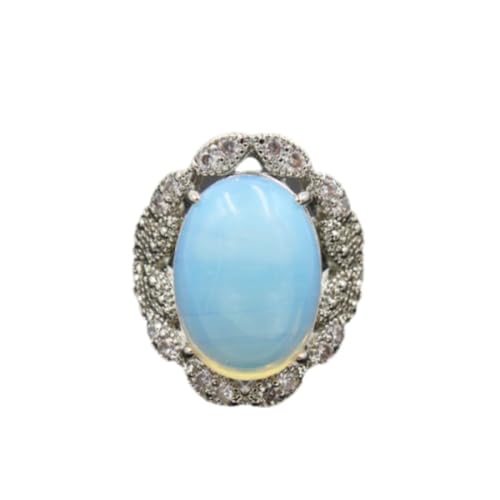 Tesselite Steinring – Naturstein-Blattring, roter Aventurin-Topas-Kristallring, Herren- und Damenmode, Handaccessoires, Hochzeit, Verlobung, Party-Ring, Opal, Einheitsgröße von Tesselite