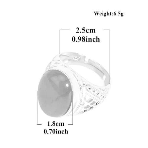 Tesselite Steinring – modischer Herren-Naturstein-weißer Ring, Drache, blutblauer Sand, Kristall, ovaler Perlenring, Schmuck, Alltagskleidung, Rosenquarz, S, Einheitsgröße von Tesselite