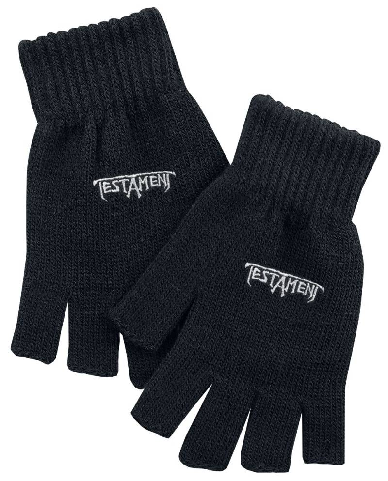 Testament Logo Kurzfingerhandschuhe schwarz von Testament