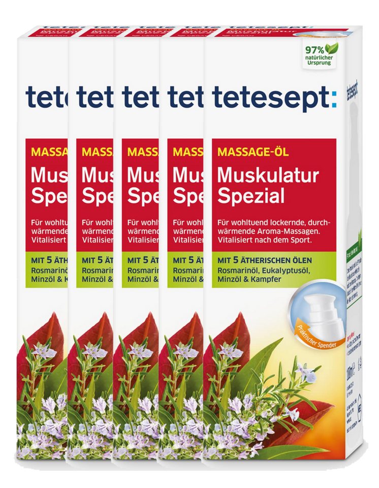 Tetesept Massageöl Muskulatur Spezial 5x100ml von Tetesept