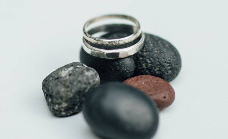 Gehämmert Silber Ringe Gehämmert Silber Ringe von TetraJewelry