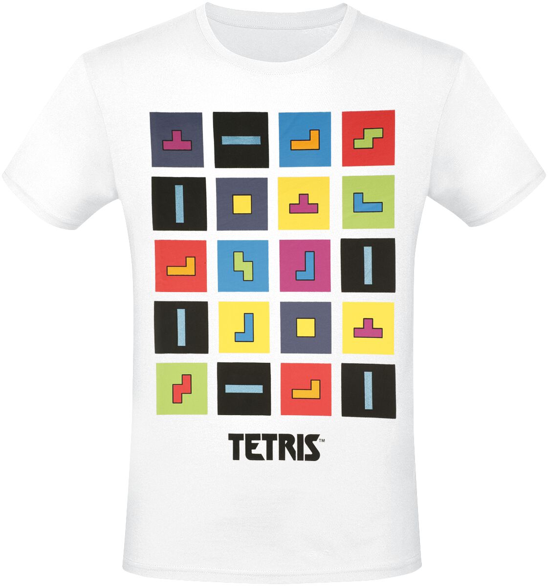 Tetris Color Blocks T-Shirt weiß in XXL von Tetris