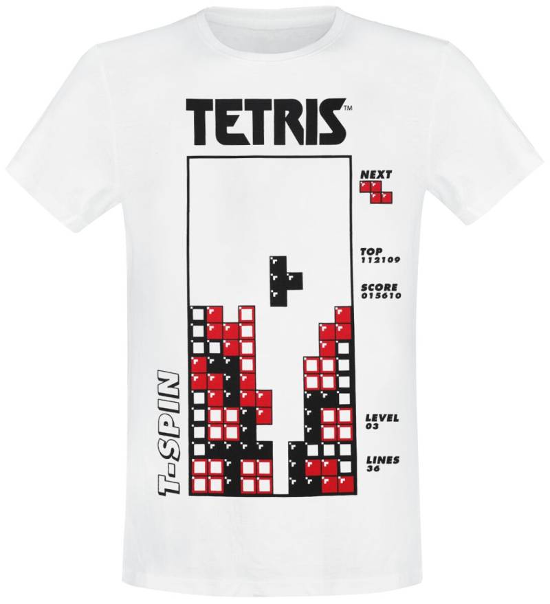 Tetris - Gaming T-Shirt - S bis XXL - für Männer - Größe L - weiß von Tetris