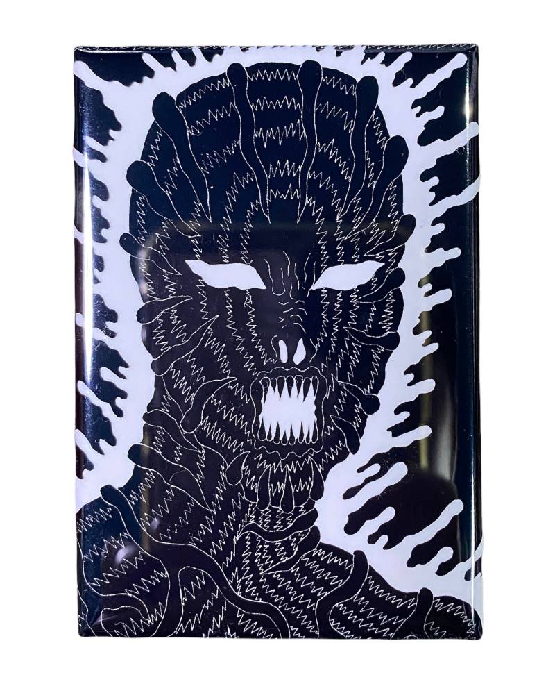 Grauer Welt Ansteckbutton 80 Mm X 54 von Tetsunori