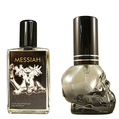 Teufelsküche Patchouli"Messiah"+ Leerflakon Skull Patchouly mit Opi-um, Eau de Parfum für Herren, Gothic Parfum, Mini Flakon, 10ml Glasflakon, Gotik Patchouly von Teufelsküche