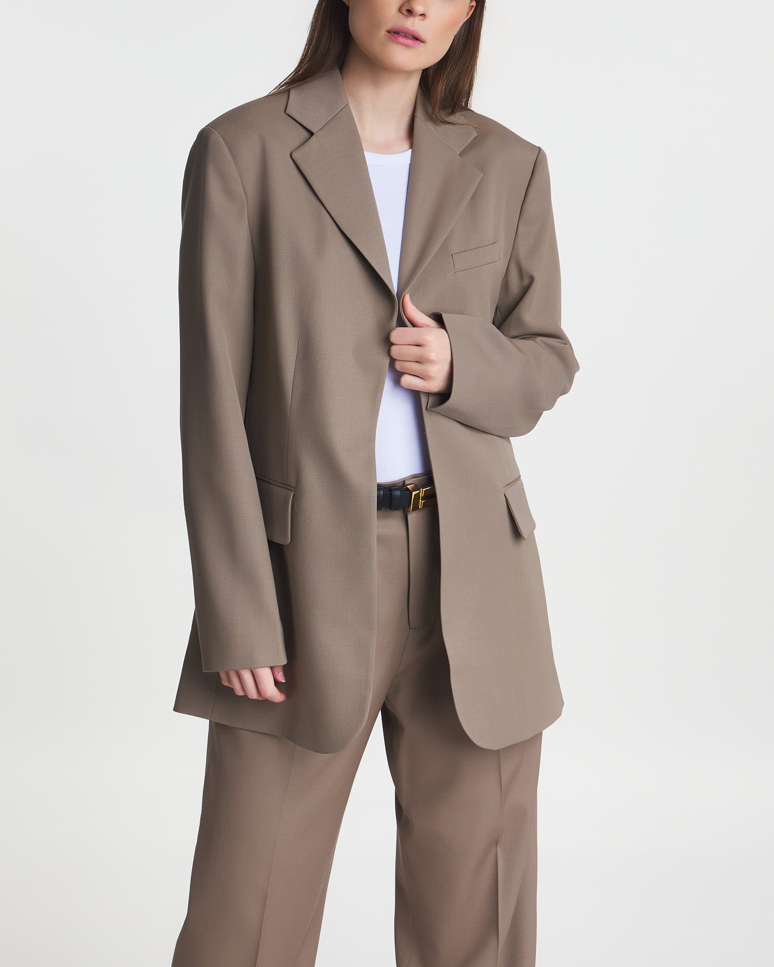 Teurn Studio Relaxed-fit blazer jacket Beige von Teurn Studio