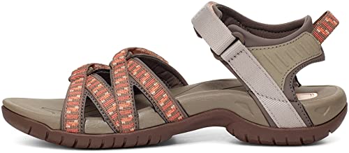 Teva Damen Tirra Sandale, Stapelbar Hellbraun/orange, 38 EU von Teva