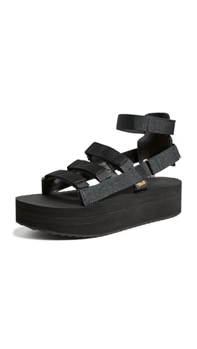 Teva Damen Flatform Mevia Verstellbare Schnelltrocknende Freizeit Sandale, Schwarz, 37 EU von Teva