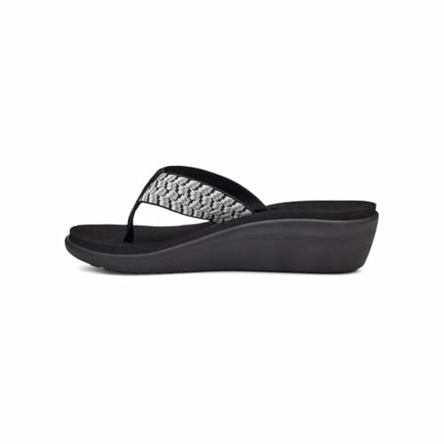 Teva Damen Voya Wedge Sandale, Paint Tracks Black White, 38 EU von Teva