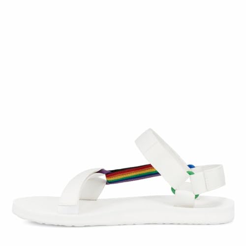 Teva Herren Original Universal Pride Sandale, Weiß/Regenbogen, 42 EU von Teva