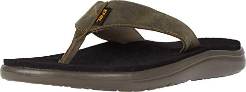 Teva Herren Voya Flip Leather Sandal Mens Pantoffeln, Grün (Dark Olive Dol), 39.5 EU von Teva