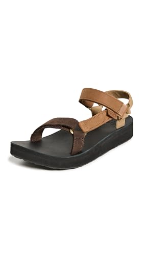Teva W Midform Universal Leather Braun - Bequeme hochwertige Damen Leder Sandale, Größe EU 39 - Farbe Neutral Multi von Teva