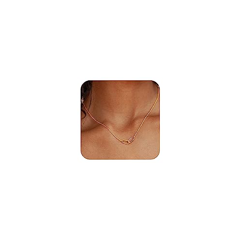 Tewiky Gold Anhänger Halskette für Damen, filigraner Diamant, einfache 14K vergoldete Paperclip Choker, süße minimalistische offene ovale Halsketten, goldener Schmuck, Geschenk, A Tewiky Gold Anhänger Halskette für Damen, filigraner Diamant, einfache 14K vergoldete Paperclip Choker, süße minimalistische offene ovale Halsketten, goldener Schmuck, Geschenk, A von Tewiky