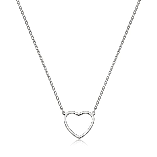 Tewiky Silber Halskette Damen – Zarte Choker Kette mit Herz Anhänger, Handgemachtes Geschenk von Tewiky