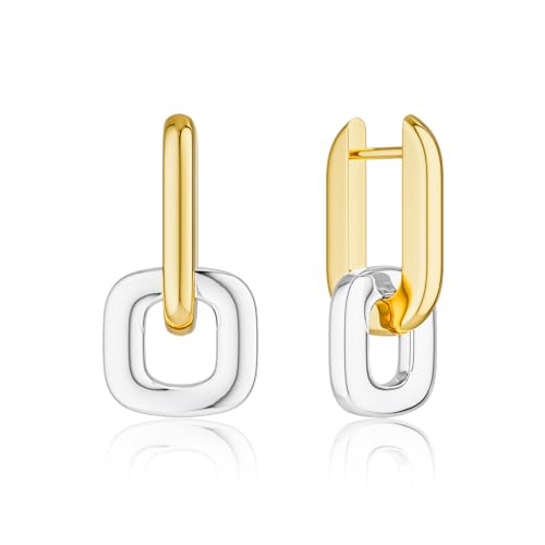 Tewiky Zierliche kleine Creolen für Damen – Modische 14K Gold-/Silber-beschichtete, hypoallergene, leichte Huggie-Ohrringe und massive Creolen von Tewiky