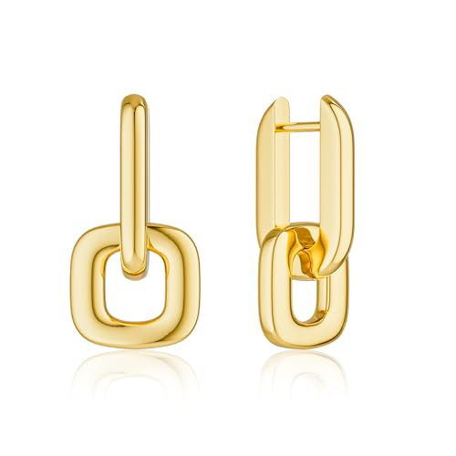 Tewiky Zierliche kleine Creolen für Damen – Modische 14K Gold-/Silber-beschichtete, hypoallergene, leichte Huggie-Ohrringe und massive Creolen von Tewiky