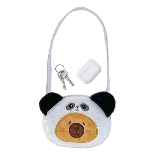 Capybara Stofftiertasche, Capybara Plüsch Geldbörse,Diagonal Cartoon Capybara Geldbörse Plüschtasche | Verstellbare Plüschtasche, Geldbörse in Tierform für Schlüssel, Handys, Münzen, Kleingeld, Karten von Tewzafiya