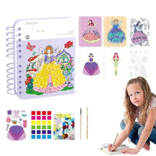 Fabric Art Rasing, Poking Art - Prinzessin -Puzzle -Punktionsmalerei - Handspielzeug für Mädchen aus Kindertagen für Mädchen, machen Sie Ihre eigene Prinzessin, Kunsthandwerk von Tewzafiya