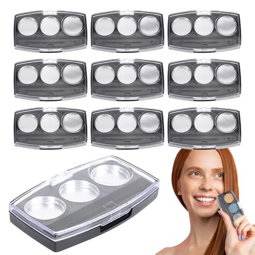 Leere Make -up -Behälter, leere Palette für Make -up | Kompakte Lidschatten -Pfannenverpackungsfach 10x - Multifunktionaler kosmetischer Speicherbox kreativer Lidschattenbehälter für den täglichen Geb von Tewzafiya