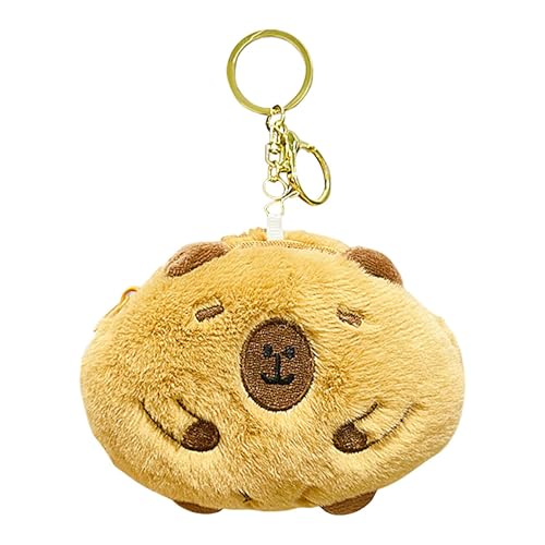 Plüsch-Capybara-Geldbörse, Capybara-Plüsch-Schlüsselanhänger,Kartenetui mit Reißverschluss - Tragbare Tier-Geldbörse, lustige Schlüsselanhänger-Plüschornamente für Mädchen, von Tewzafiya