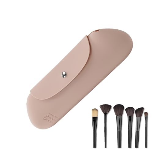 Silikon-Make-up-Pinsel-Organizer, Make-up-Pinsel-Tasche, Kosmetikpinselhalter mit Magnetverschluss, Tragbares Etui für Gesichtspinsel, weiche Kosmetiktasche für den Alltag und die Arbeit Silikon-Make-up-Pinsel-Organizer, Make-up-Pinsel-Tasche, Kosmetikpinselhalter mit Magnetverschluss, Tragbares Etui für Gesichtspinsel, weiche Kosmetiktasche für den Alltag und die Arbeit von Tewzafiya