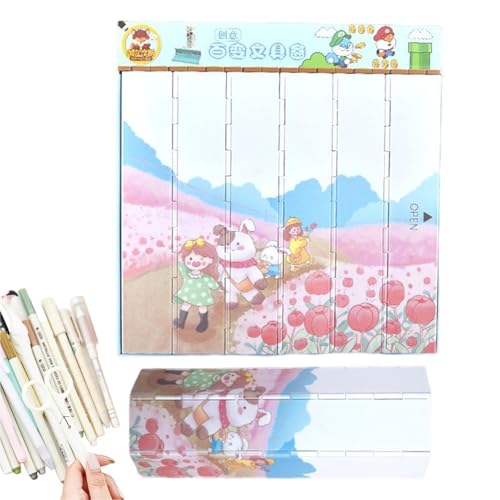 Tewzafiya Bleistiftbox-Organizer,Student Stationery Box Großes Federmäppchen | Ästhetisches großes Federmäppchen, Stiftebox, Stifte-Organizer, kreative Tasche, Stifteetui, Schulbedarf von Tewzafiya