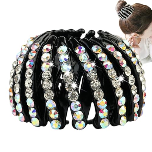 Vogelnest Strass,Erweiterbarer Strass-Haarhalter | Erweiterbare Vogelnest-Haarspange, Kopfbedeckung, Haarspange, Styling für Frauen und Mädchen von Tewzafiya