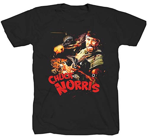 Chuck Norris Rambo Terminator Bruce Lee Action Film Hollywood schwarz T-Shirt Shirt XXL von Tex-Ha